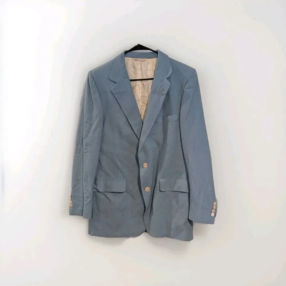 Vintage Countess Mara 44R‎ Blue Sports Coat Blazer Old Money Preppy Nautical USA